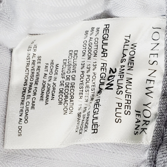 Jones New York Lexington Straight Jeans Size 20W Hi-Rise Secret Slimming NEW - Picture 13 of 15